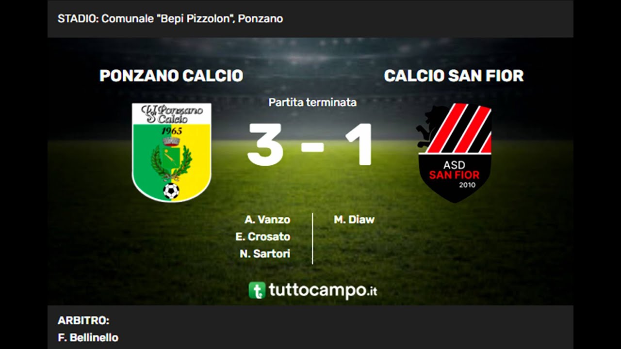 PONZANO CALCIO vs CALCIO SAN FIOR: 3-1