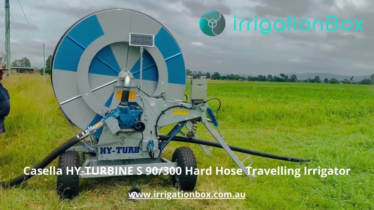 Casella HY Turbine 90mm hose 300m run length Hard Hose Travelling Irrigator