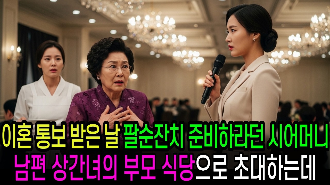 이혼 통보 받은 날 팔순잔치 준비하라던 시어머니, 남편의 상간녀 부모 식당으로 초대하는데