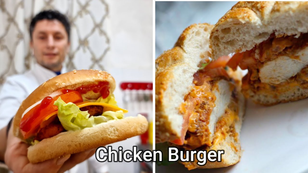 برغر الدجاج الذيذ مع شيف جركز 🍔🍔Chicken burger