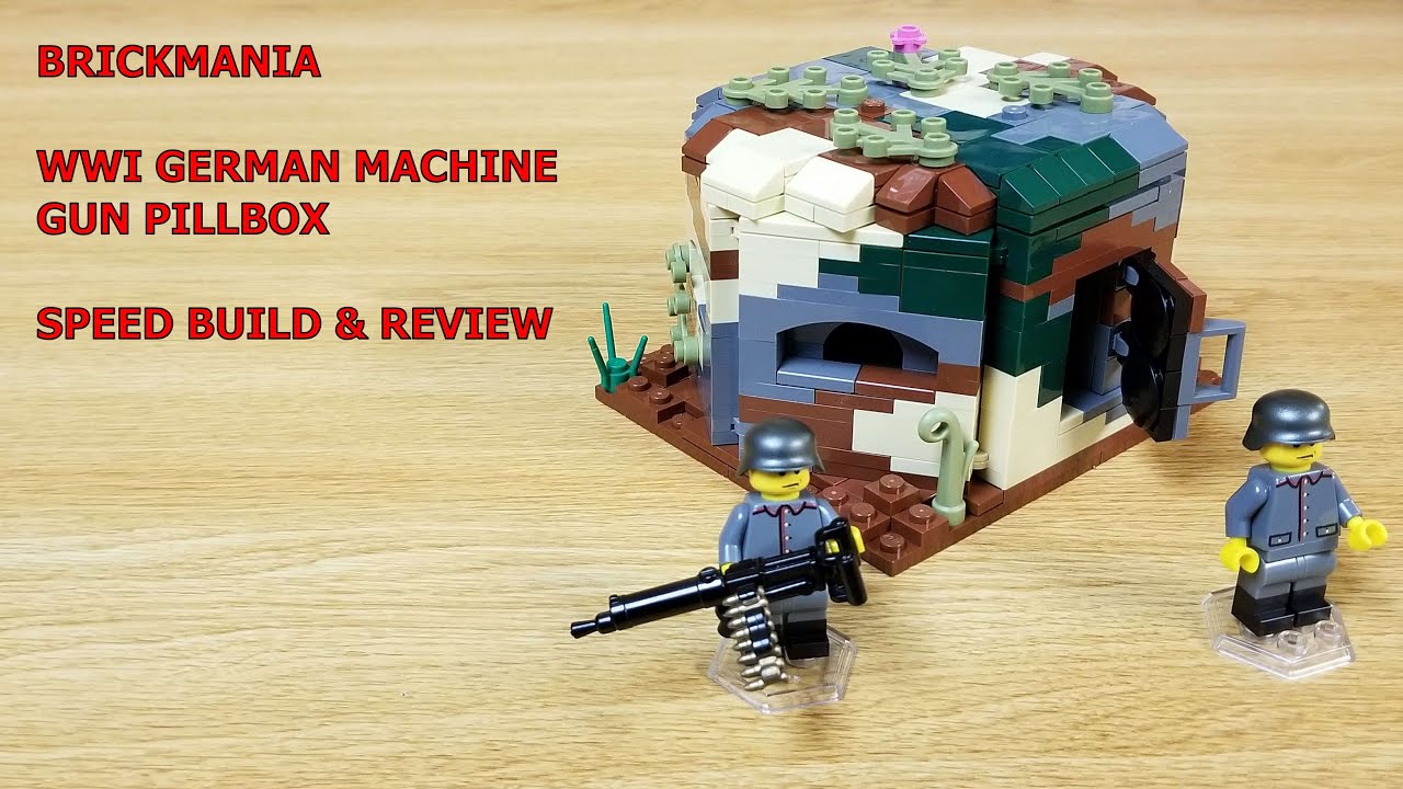 BRICKMANIA WWI GERMAN MACHINE GUN PILLBOX, SPEED BUILD & REVIEW