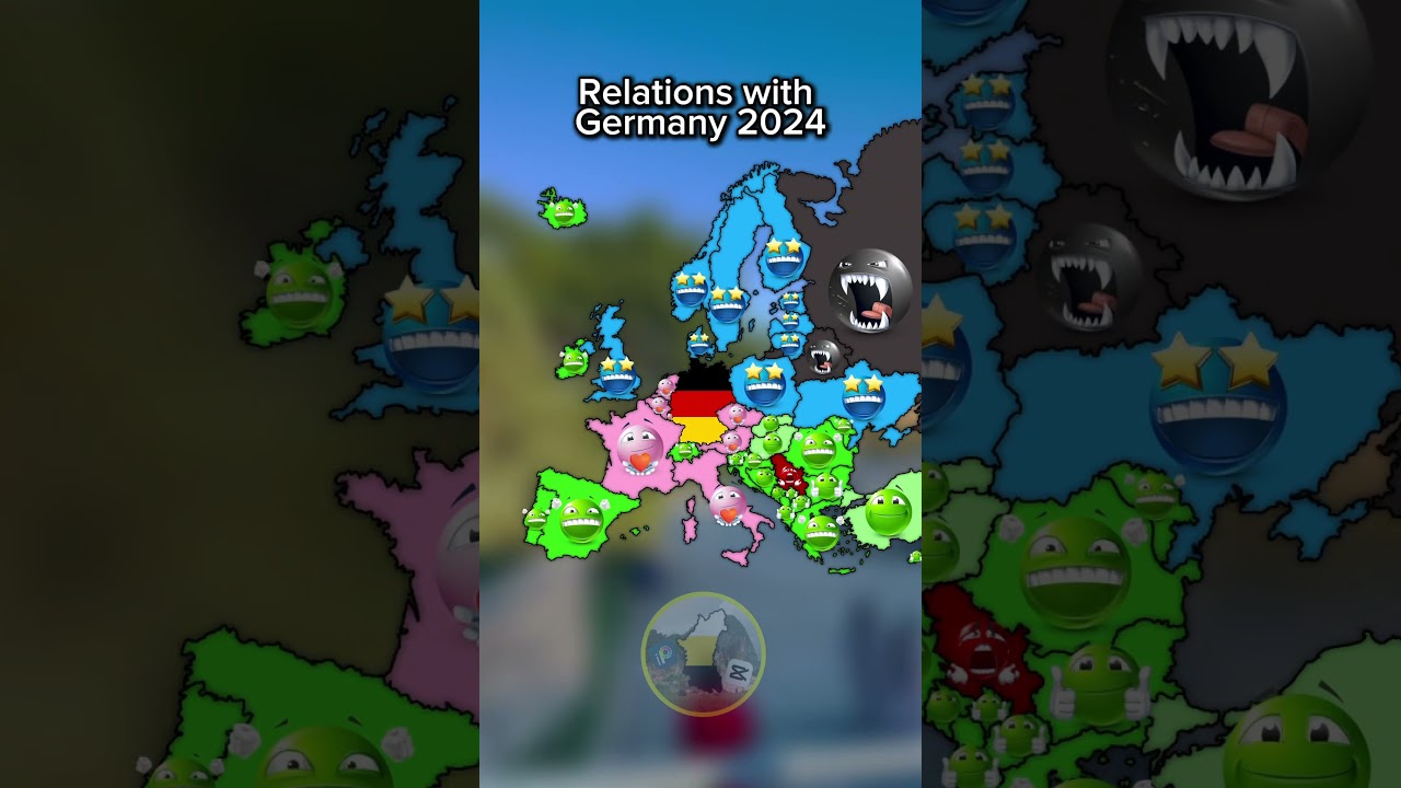 Relations with Germany #map #mapper #geography #mapping #europe #history #countryballs #shorts