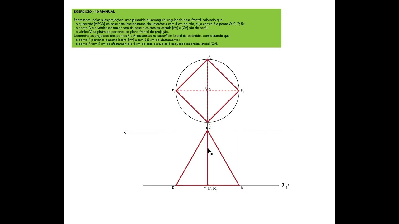 GD A PIRÂMIDE RETA QUADRANGULAR DE FRENTE