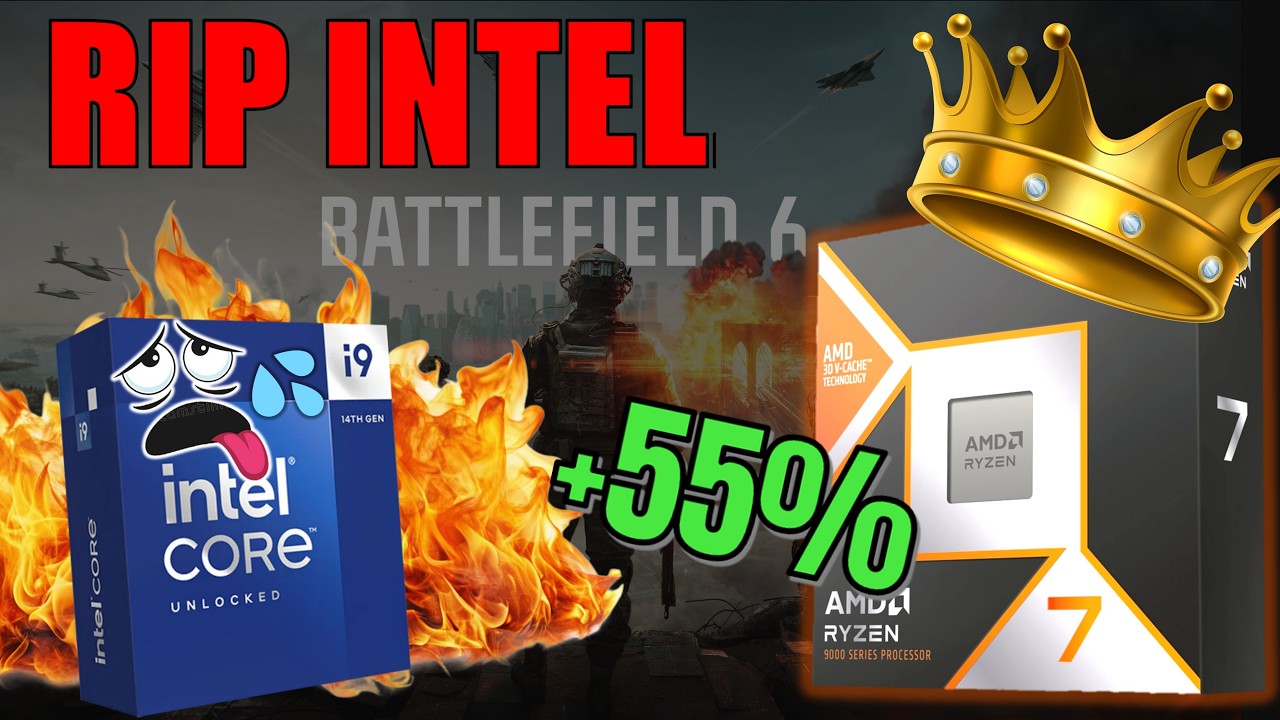 I was WRONG! 9800X3D 55% faster in BF6 vs 14900K... Intel is DOOMED!