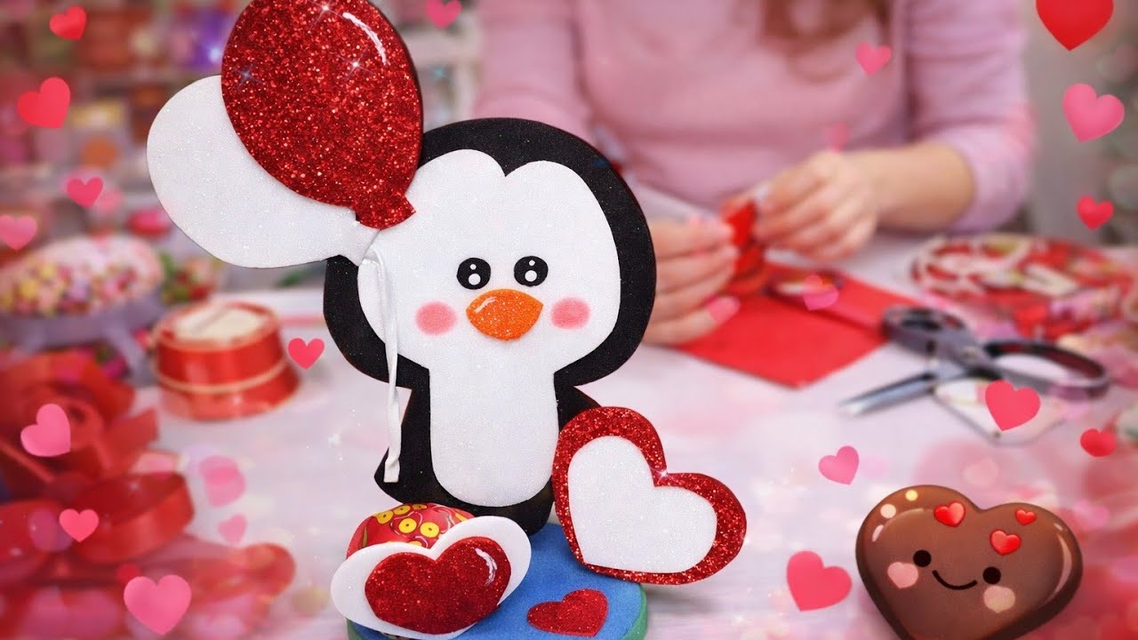 PINGÜINO de FOMI para San Valentín 🐧💘 Detalle Hermoso para Regalar o Vender