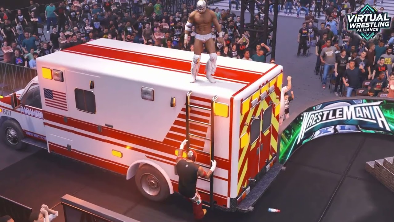 AMBULANCE MATCH! Rey Mysterio vs. Dragon Lee Ends in a Hospital Trip! 🚑🚨