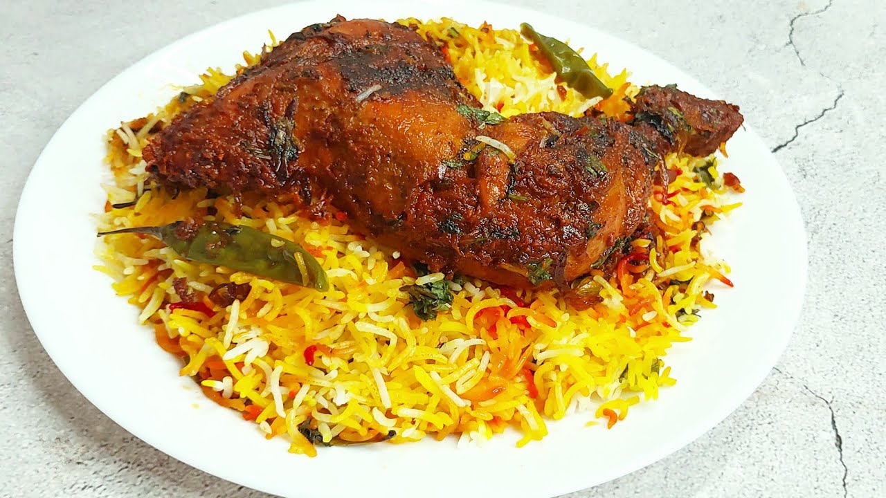 Tandoori Chicken Biryani Recipe - Smoky Chicken Biryani - Chicken Tikka Biryani