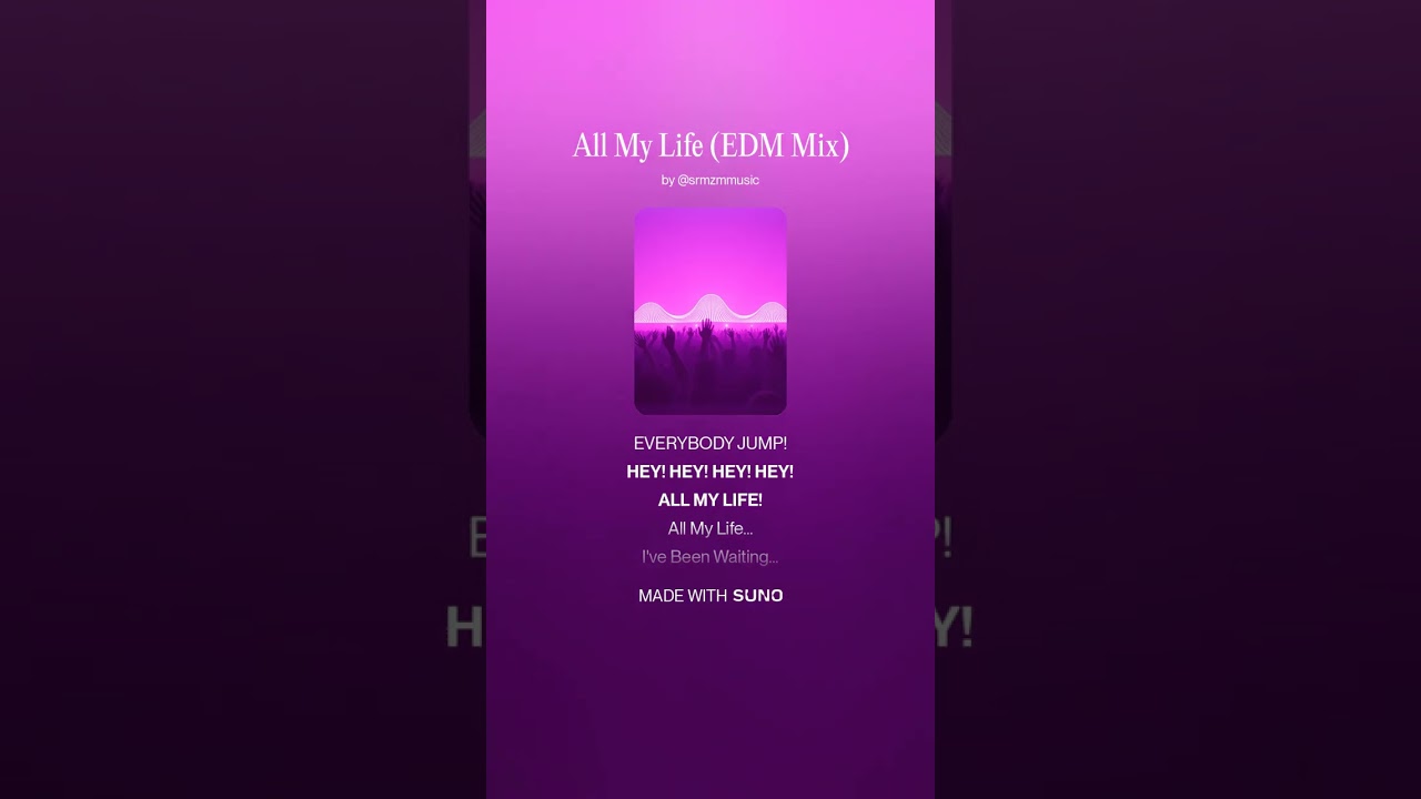 ALL MY LIFE (EDM MIX) - SRMZM Music (Lyrics Video)
