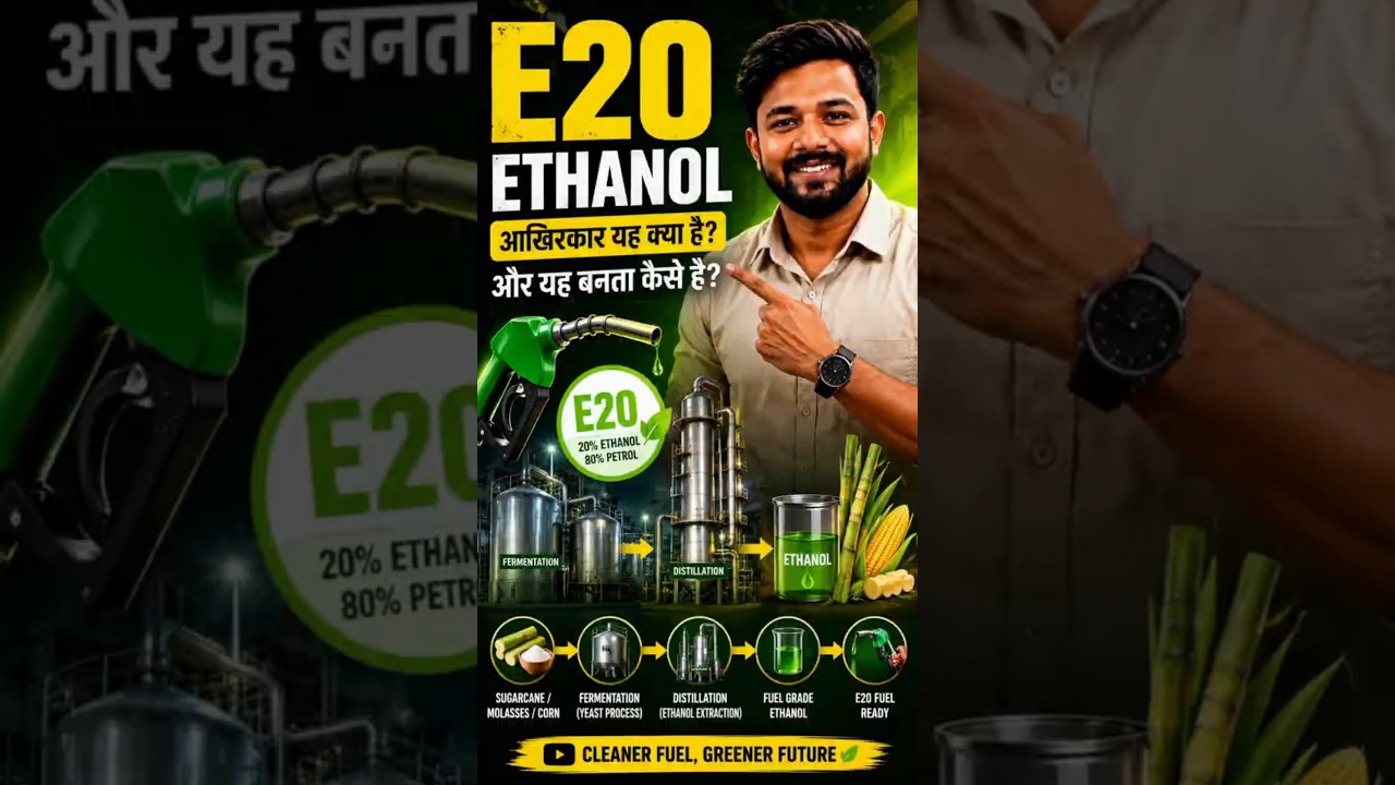 E20 Petrol Banne Ka Pura Process | Ethanol Manufacturing in Hind #e20 #facts