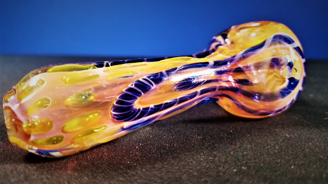 Orange honey bee glass pipe video