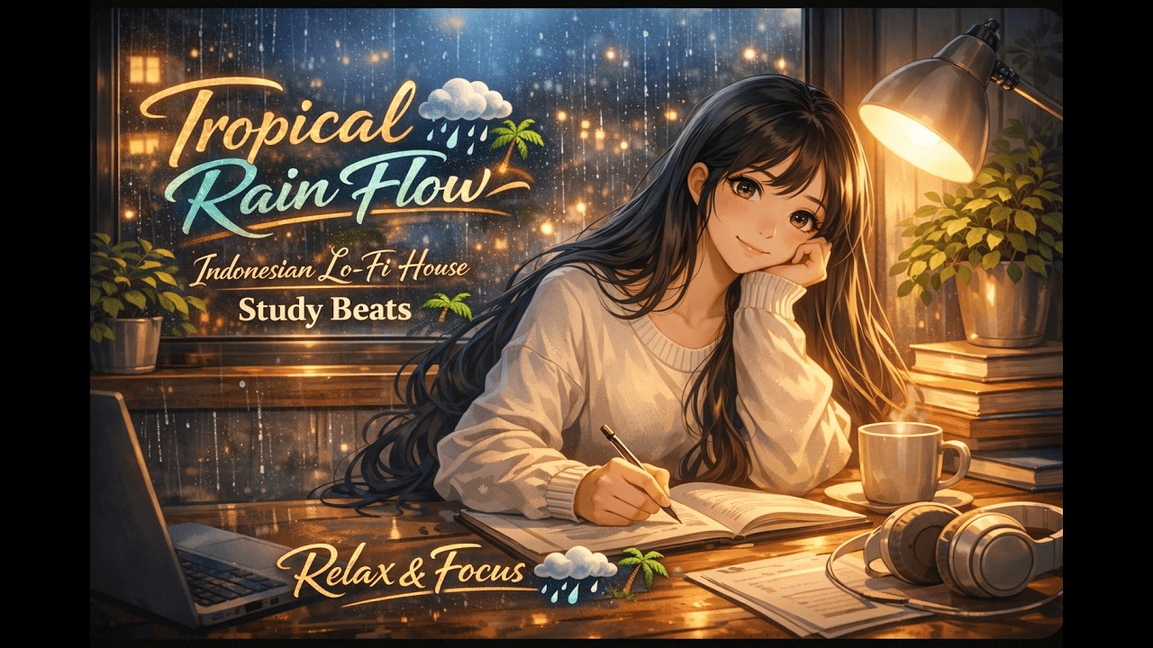 Tropical Rain Flow – Indonesian Lo-Fi House Study Beats 🌧️🌴