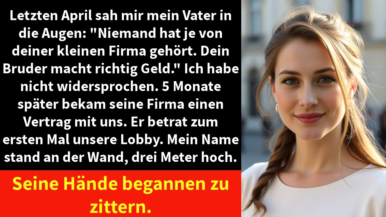 Letzten April sah mir mein Vater in die Augen: 