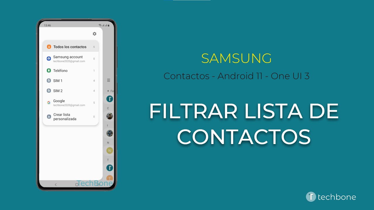 Filtrar la lista de contactos - Contactos Samsung [Android 11 - One UI 3]