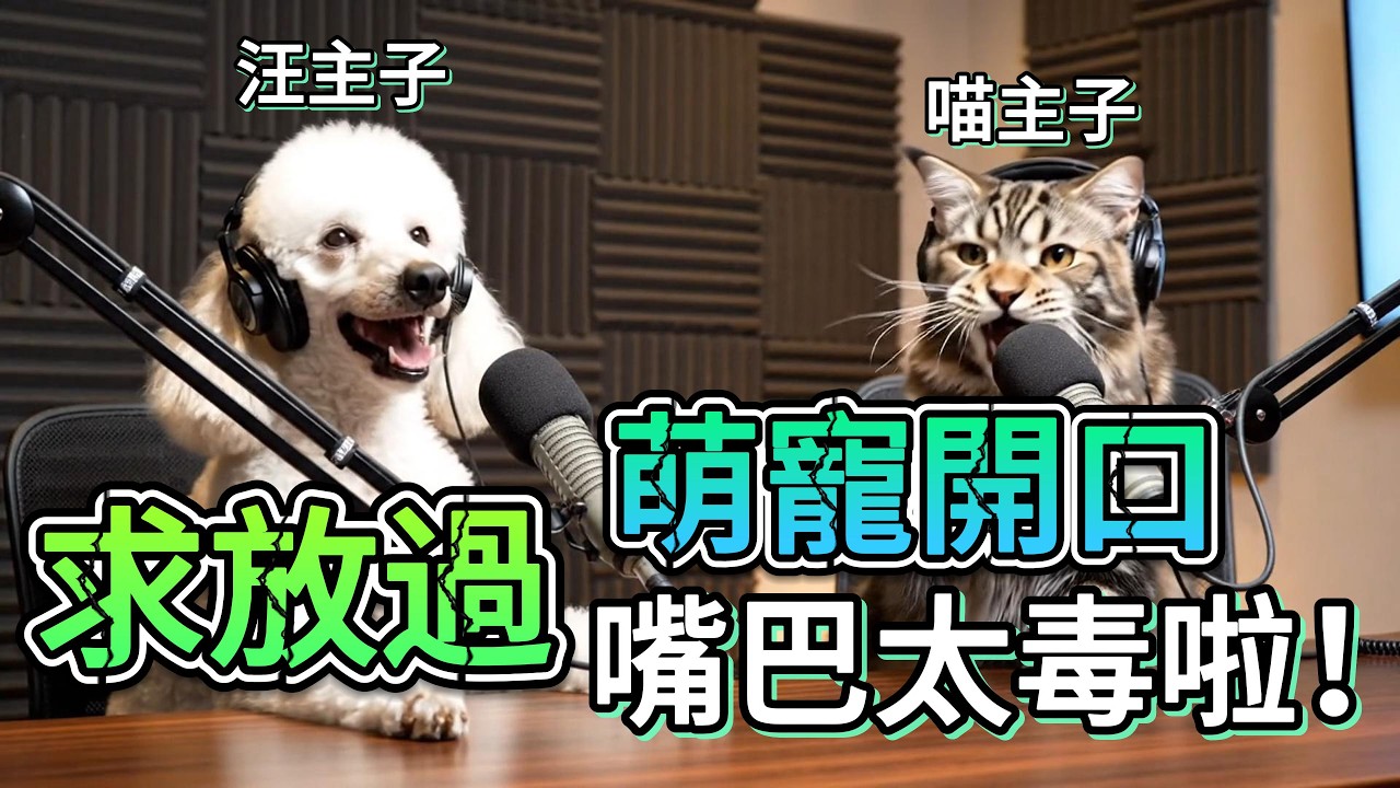 可愛但傷害力極強！萌物的心聲真不能隨便聽...每字每句都在戳心！【貓狗搞笑訪談AI Podcast 6】#萌宠 #搞笑 #podcast #ai #貓 #狗狗 #veo3 #seedance