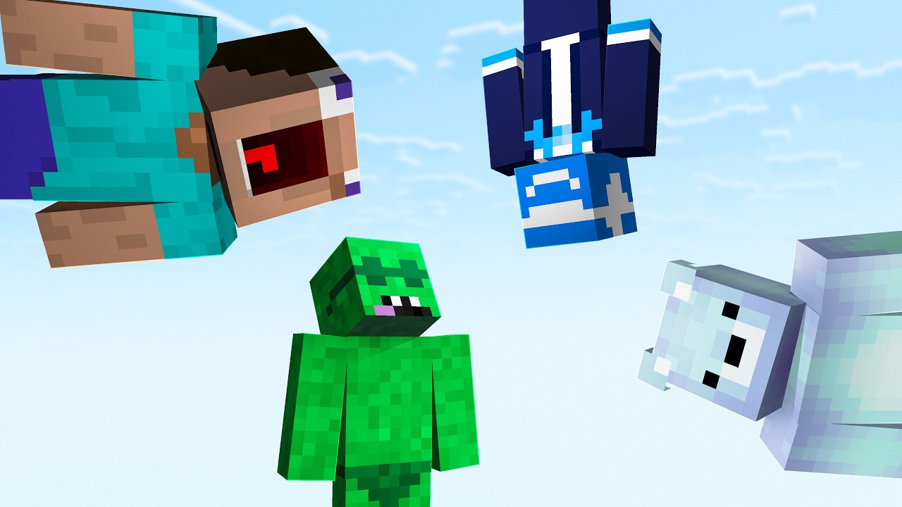 Мы прятались со случайной гравитацией в Minecraft