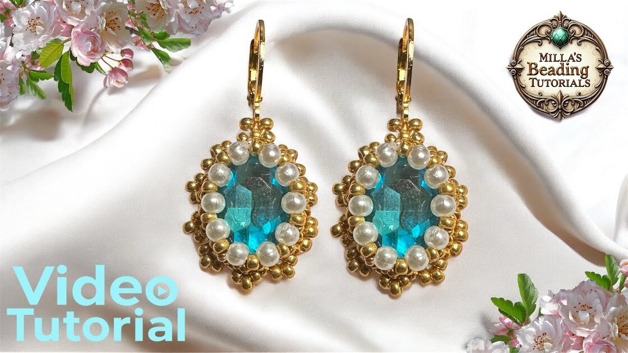 Easy Beaded Earrings 💎 #beading #beadingtutorials