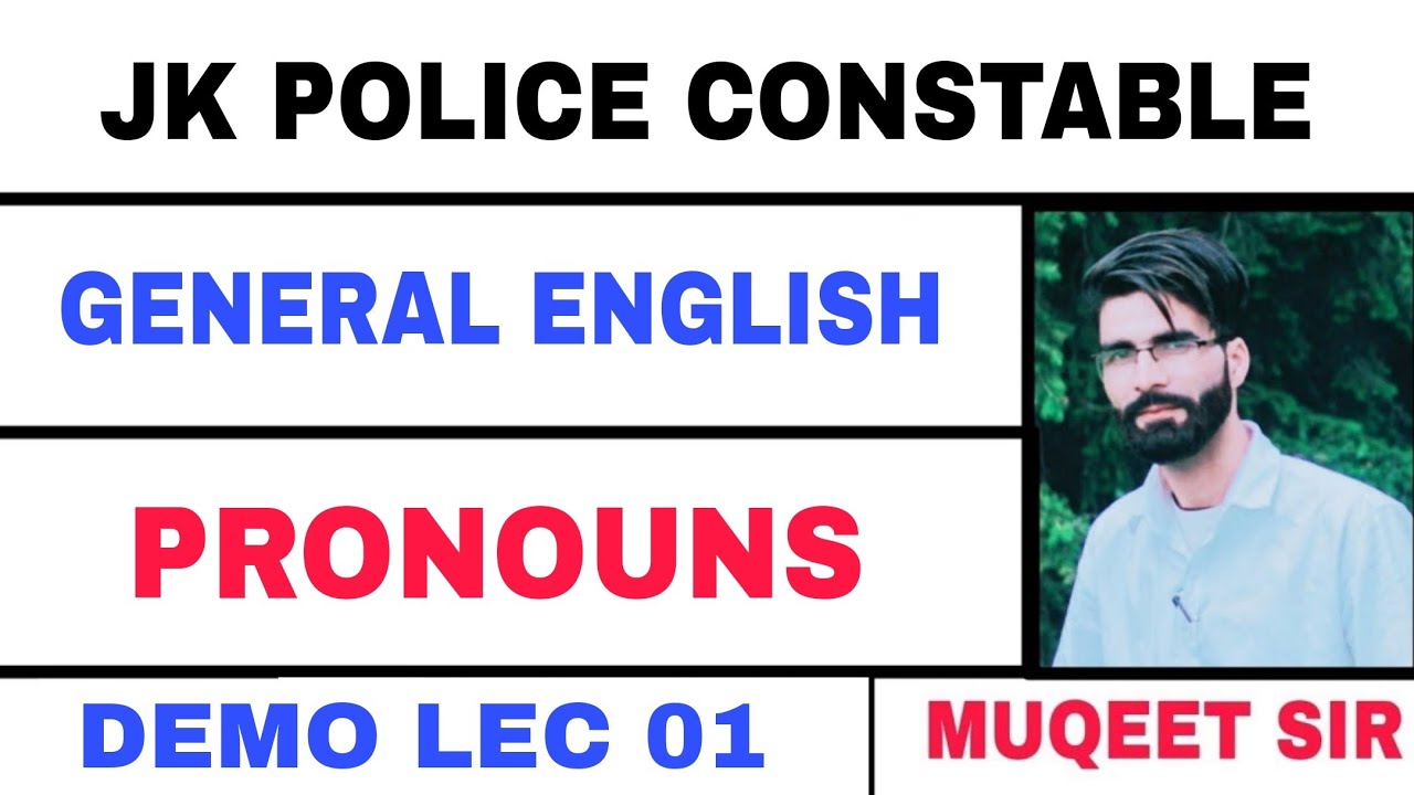 JKP CONSTABLE (DEMO LEC 01) GENERAL ENGLISH - PRONOUNS by MUQEET SIR