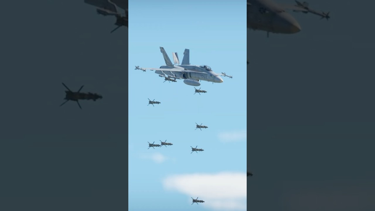 Fighter Jet Drops Dozens of Missiles in Epic Mid-Air Strike