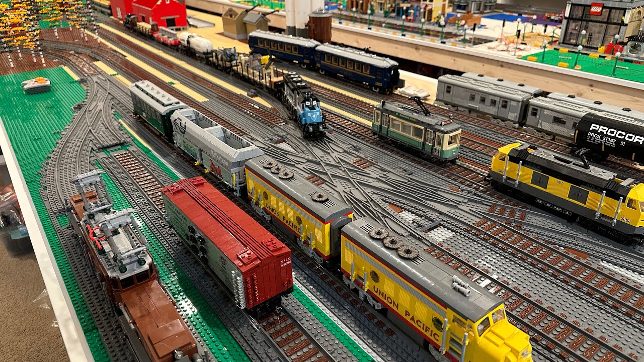 LEGO Trains - Running HA Bricks Train Cars Around The LEGO Layout