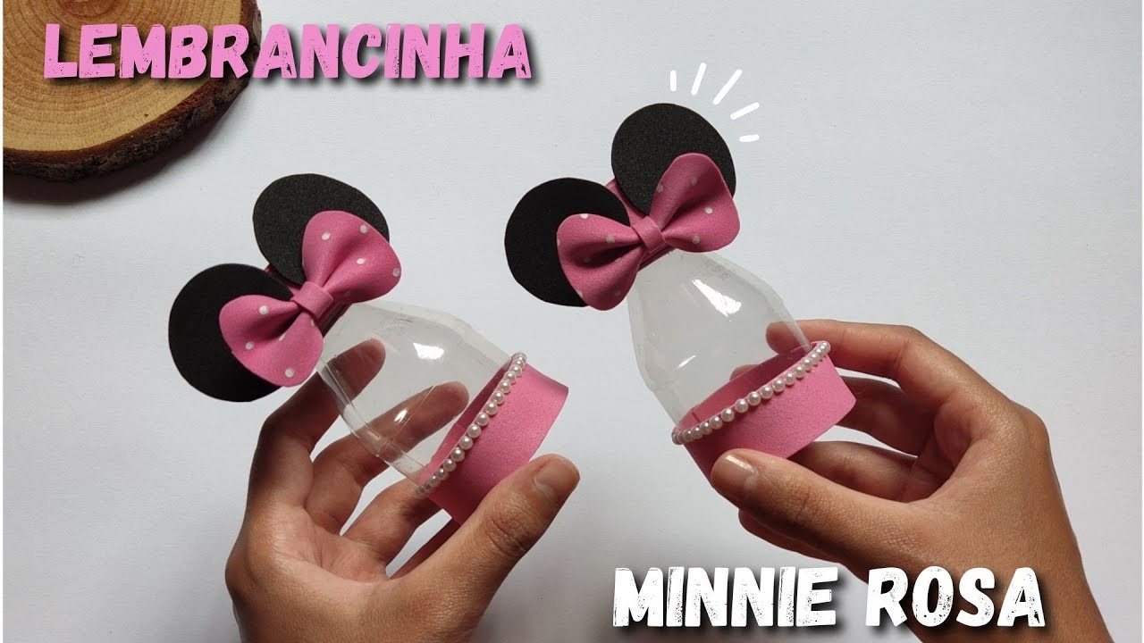 IDÉIA MUITO FÁCIL DA MINNIE ROSA PARA FAZER COM GARRAFA PET