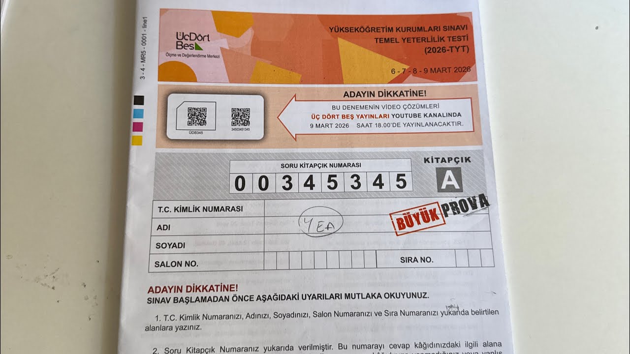 345 TYT BÜYÜK PROVA TG Deneme Sınavı Yorumum #yks #tyt #mezun 