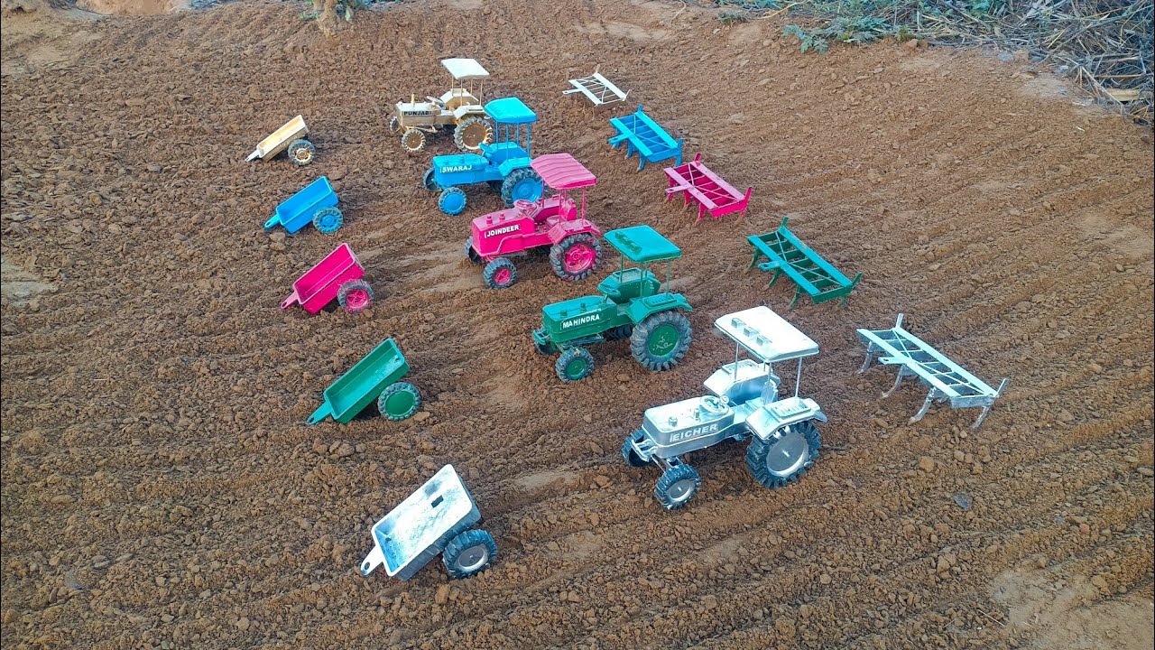 Tractors ploughed the entire field and took away the soil in trolleys#243