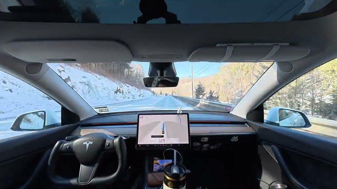 Tesla FSD Hands-Free Drive Home | Rural Vermont
