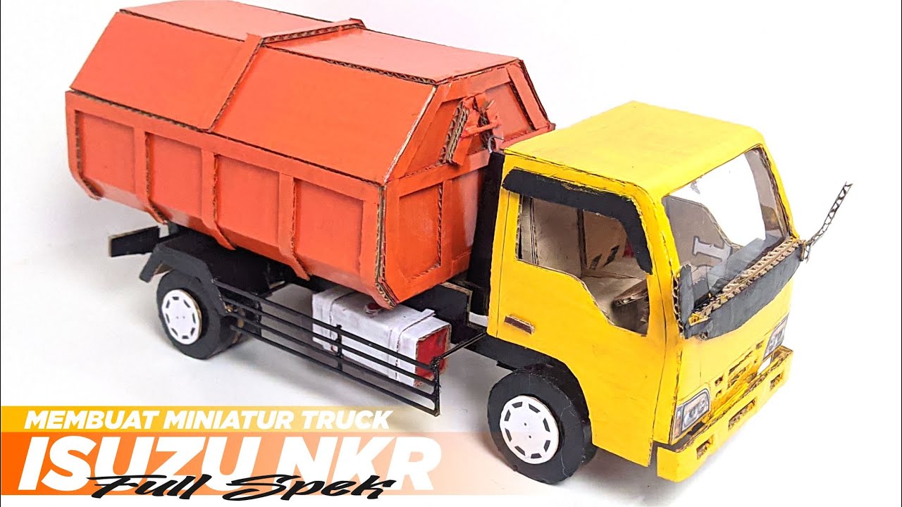 MEMBUAT MINIATUR TRUCK SAMPAH DARI KARDUS BAK BISA TURUN || HANDMADE