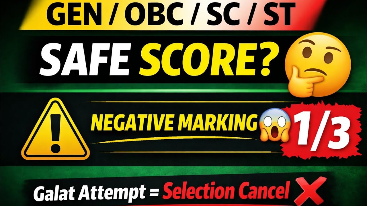 KVS NVS Safe Score 🤔2026 | Smart Attempt Plan| 1/3 Negative Marking #kvs #kvscutoff2025 #kvsprt #nvs