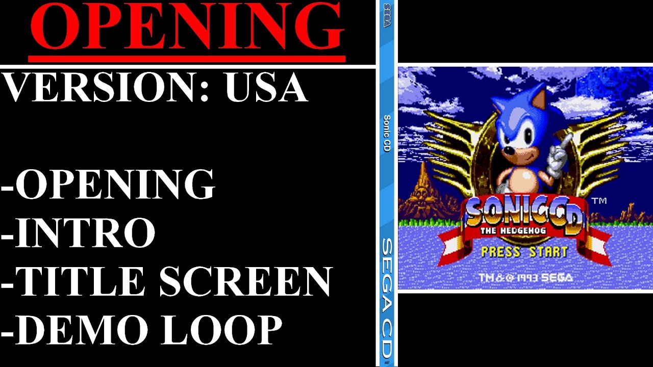 Sonic CD [USA] (Sega CD) - (Opening & Demo Loop)