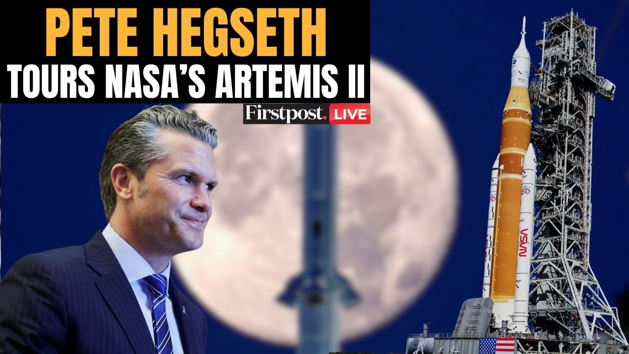 LIVE: Secretary Pete Hegseth Tours Artemis II Rocket at NASA Kennedy Space Center | Firstpost