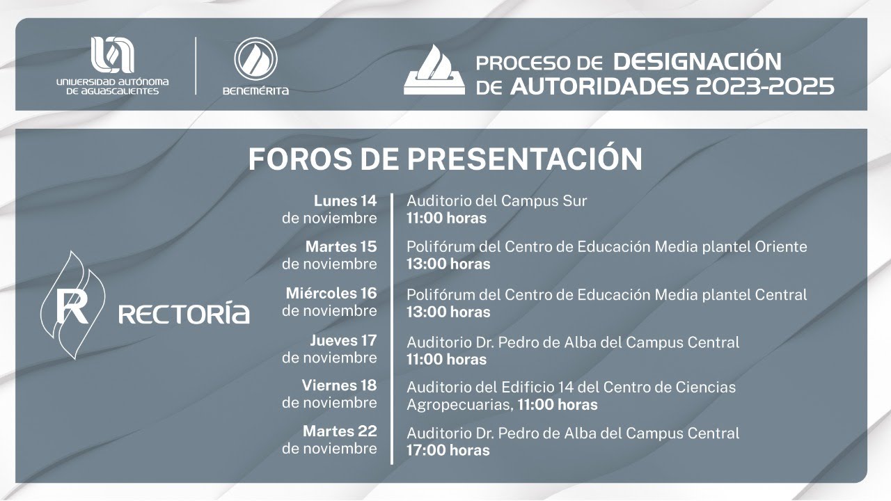 Foro de Presentación de Candidatos a Rector - UAA Campus Sur