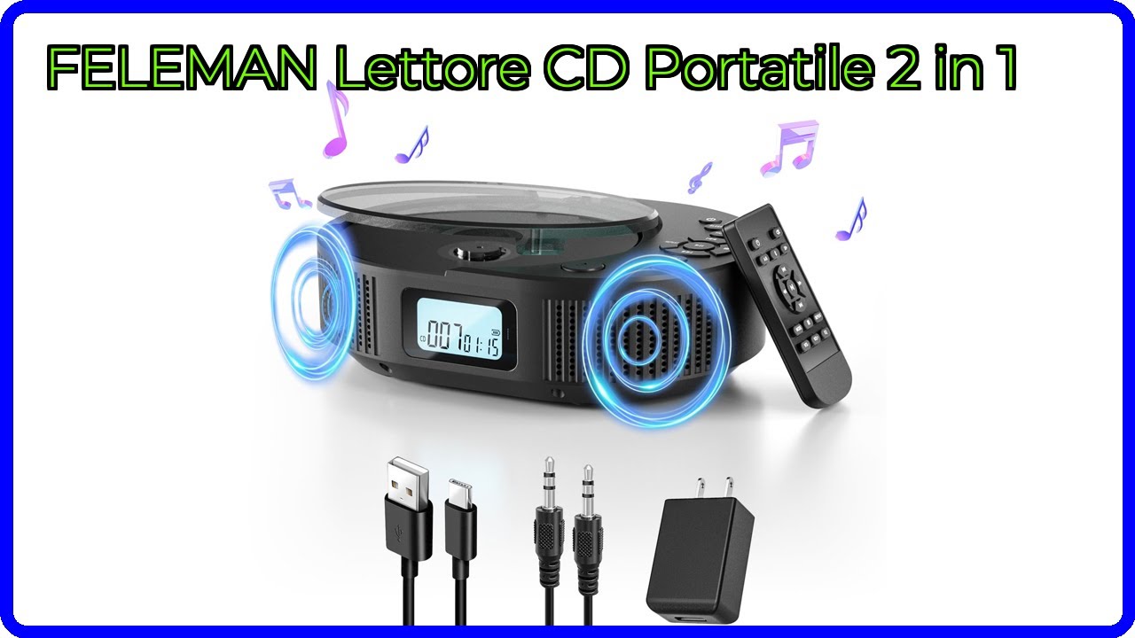 RECENSIONE (2025) : FELEMAN Lettore CD Portatile 2 in 1. DETTAGLI ESSENZIALI