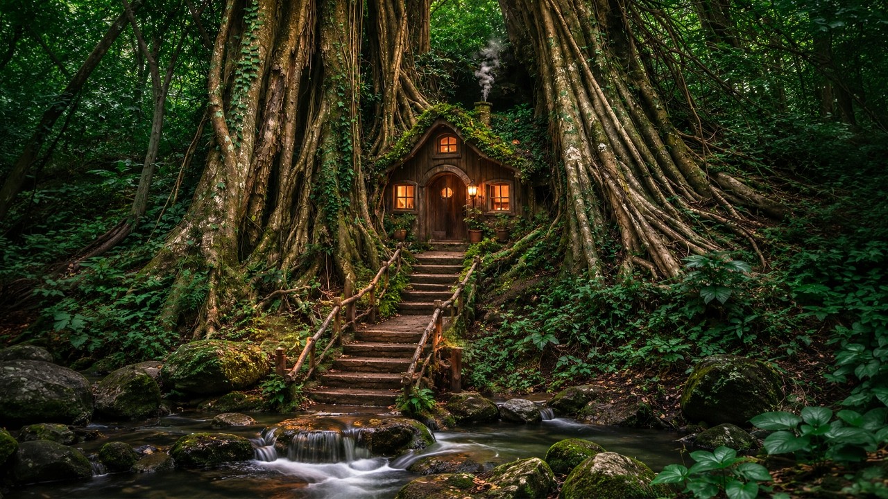 Start to Finish: Building a Shelter Under a Thousand-Year-Old Tree. Survival Skill