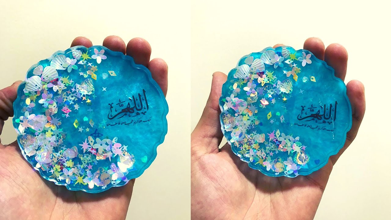 عمل كوستر ريزن باستخدام الوان الميتالك - كوستر ريزن ايبوكسي - شغل الريزن - الوان الريزن - resin