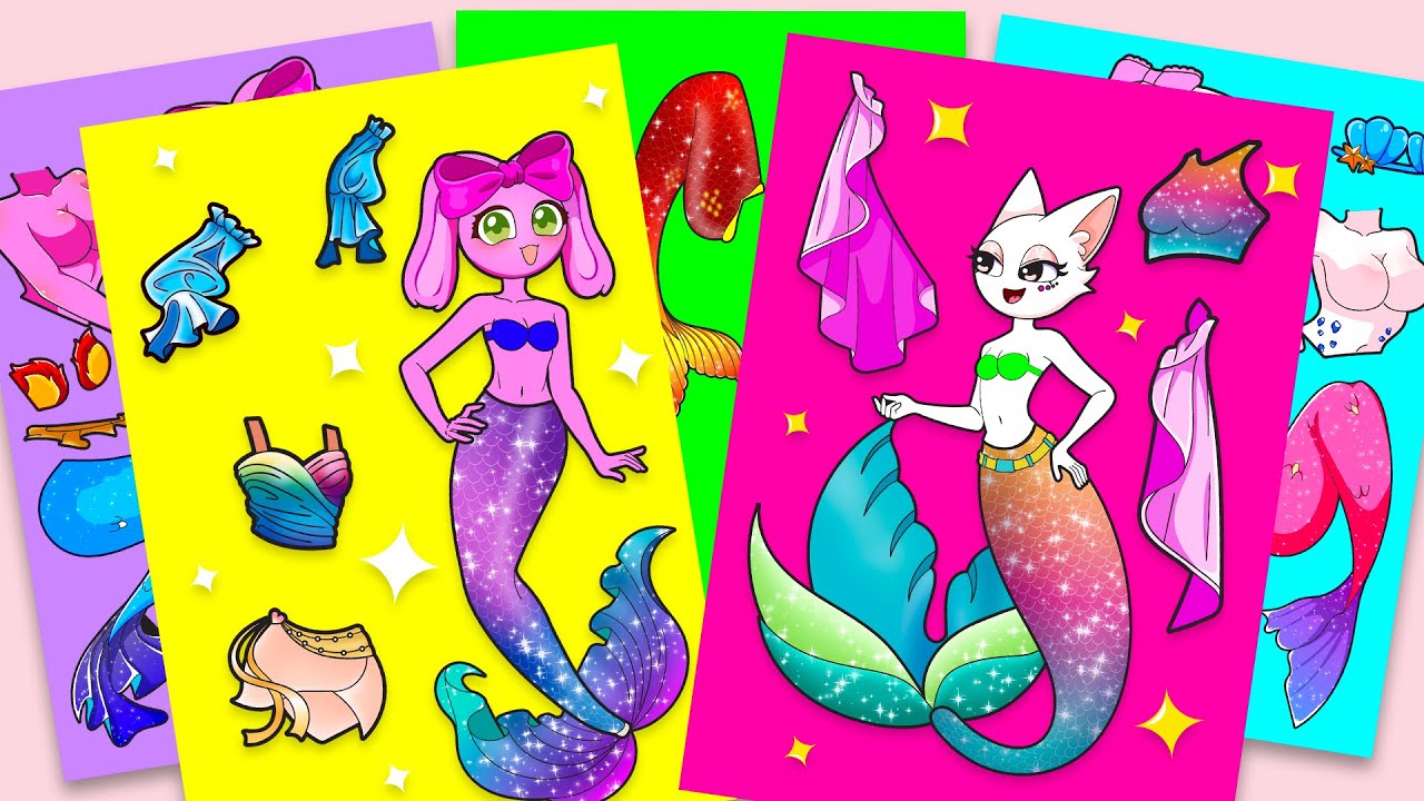 💖 Paper DIY 💖 WENDA x PINKI: WHO IS MERMAID SLAY? 🧜&zwj;♀️✨ Mix & Match | Incredibox Sprunki