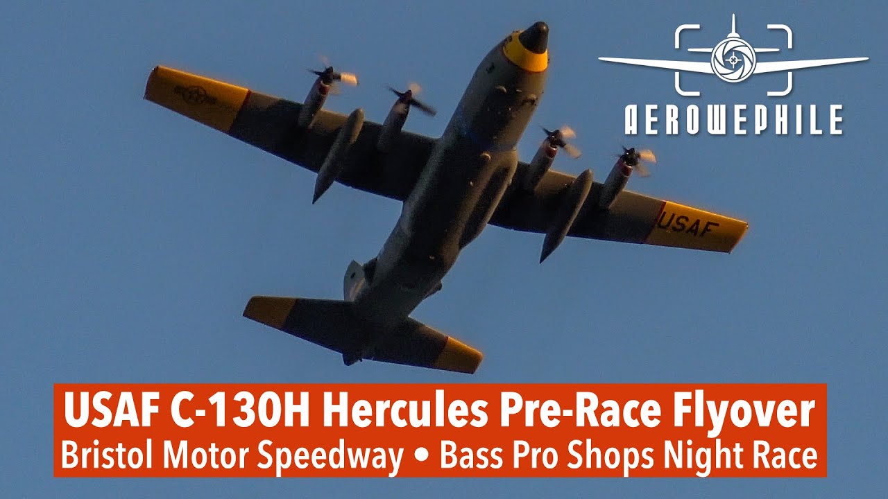 Bristol Motor Speedway Pre-Race Flyover USAF Lockheed C-130H Hercules - 189th AW AR-ANG - 12-13Sep25