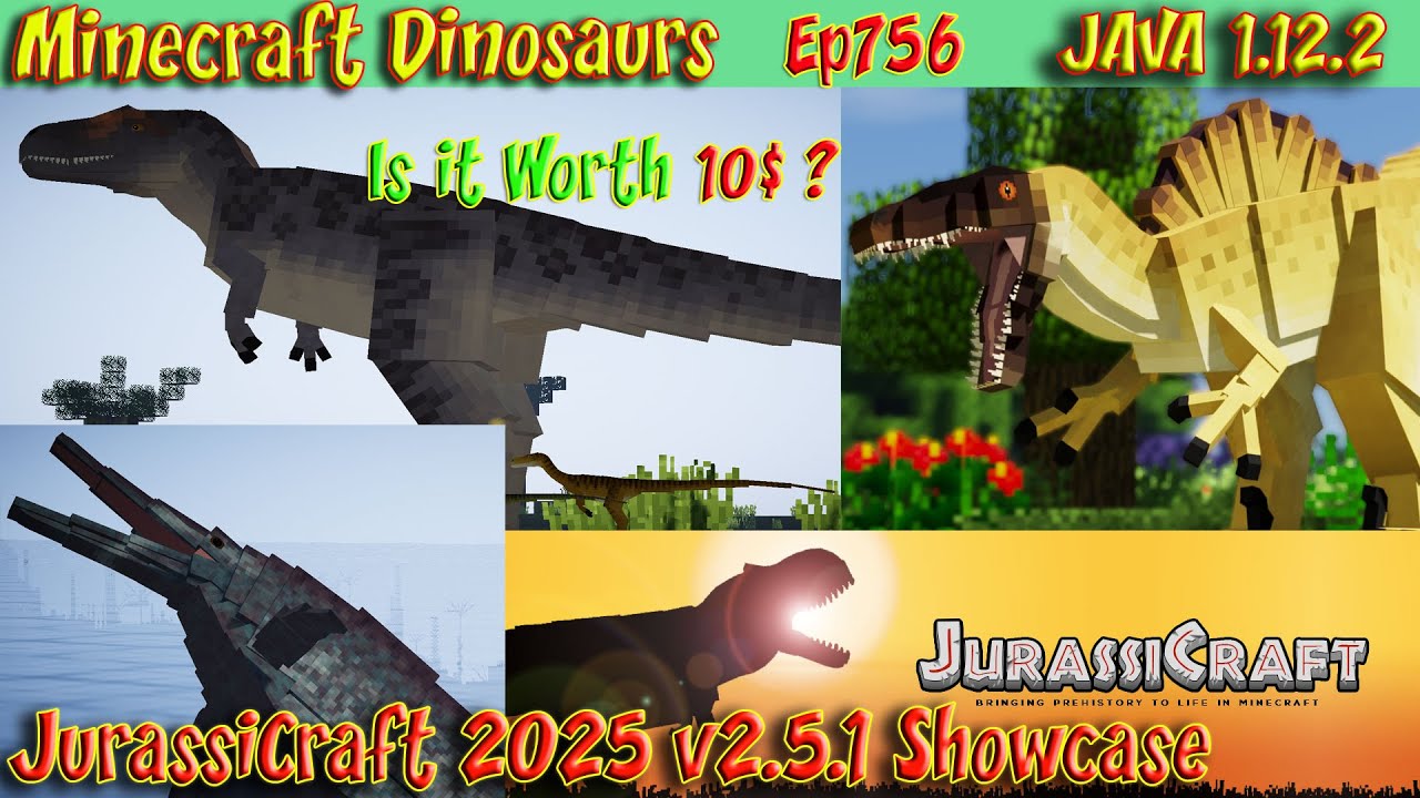 Jurassicraft 2025 Full Showcase v2.5.1 Feb25 Is It Worth $10? JAVA 1.12.2 Minecraft Dinosaurs Ep756