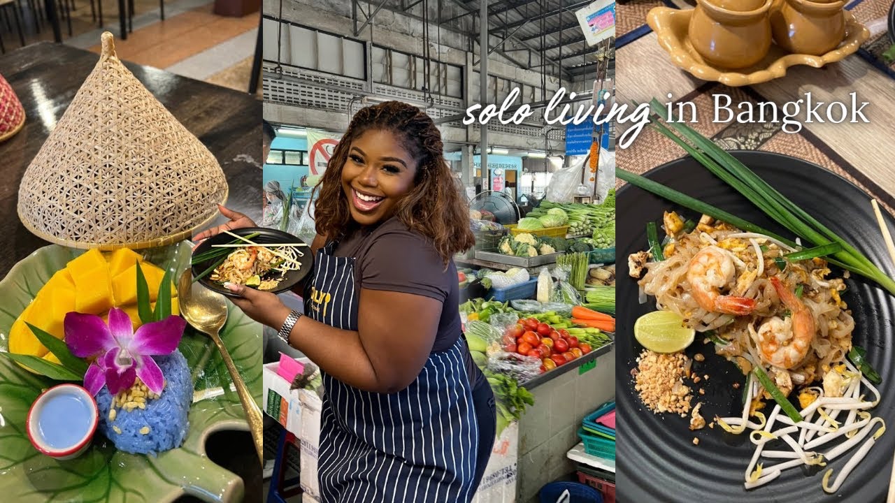 Day in My Life in Bangkok: Cooking Thai Food Like a Local + Food Market Tour 🇹🇭 #sololivinginbangkok
