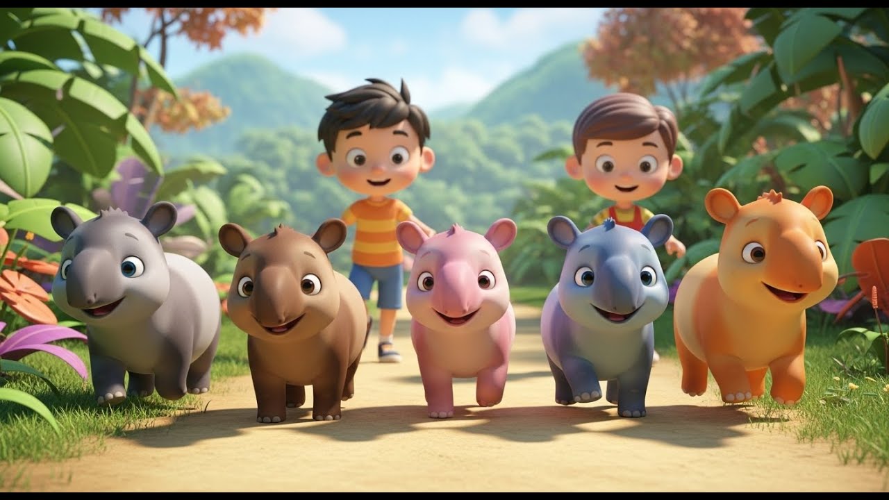 Cinco Pequeños Tapires Trundle, Trundle | Canciones Infantiles y Rimas para Niños