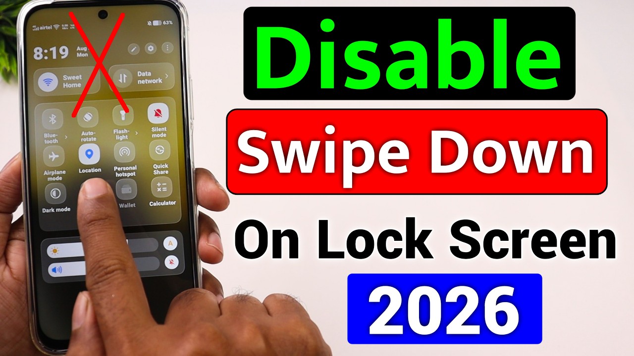 How To Turn Off Swipe Down On Lock Screen Android Phone |How To Lock Notification Bar On Lock Screen