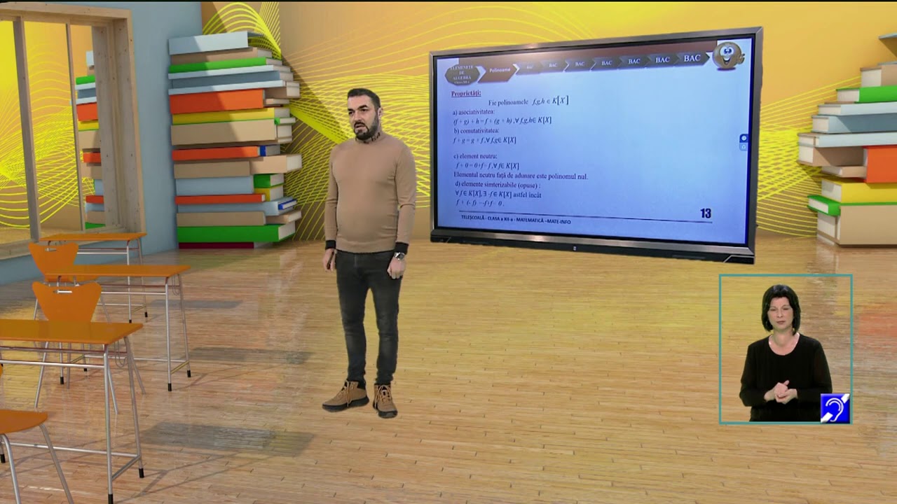 TeleŞcoala: Matematică clasa a XII-a – Forma algebrică a unui polinom, operații cu polinoame (@TVR2)