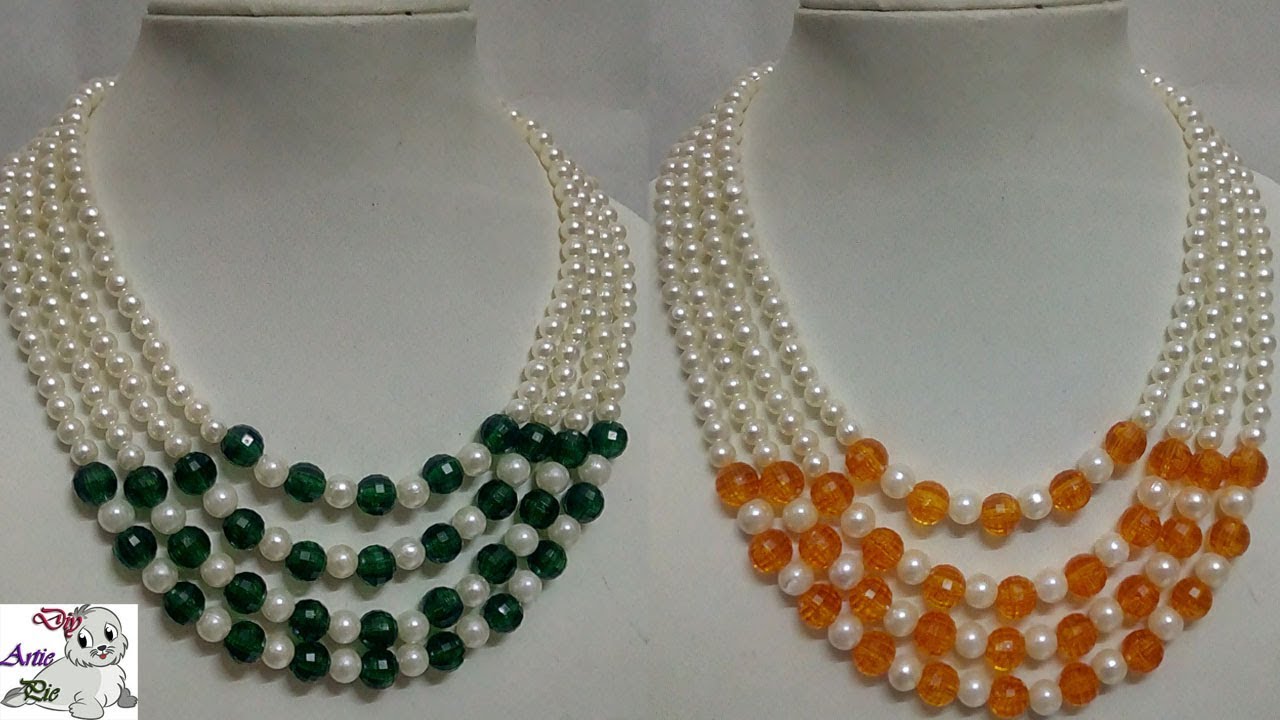 #69 How to Make Pearl Beaded Necklace || Diy || Jewellery Making