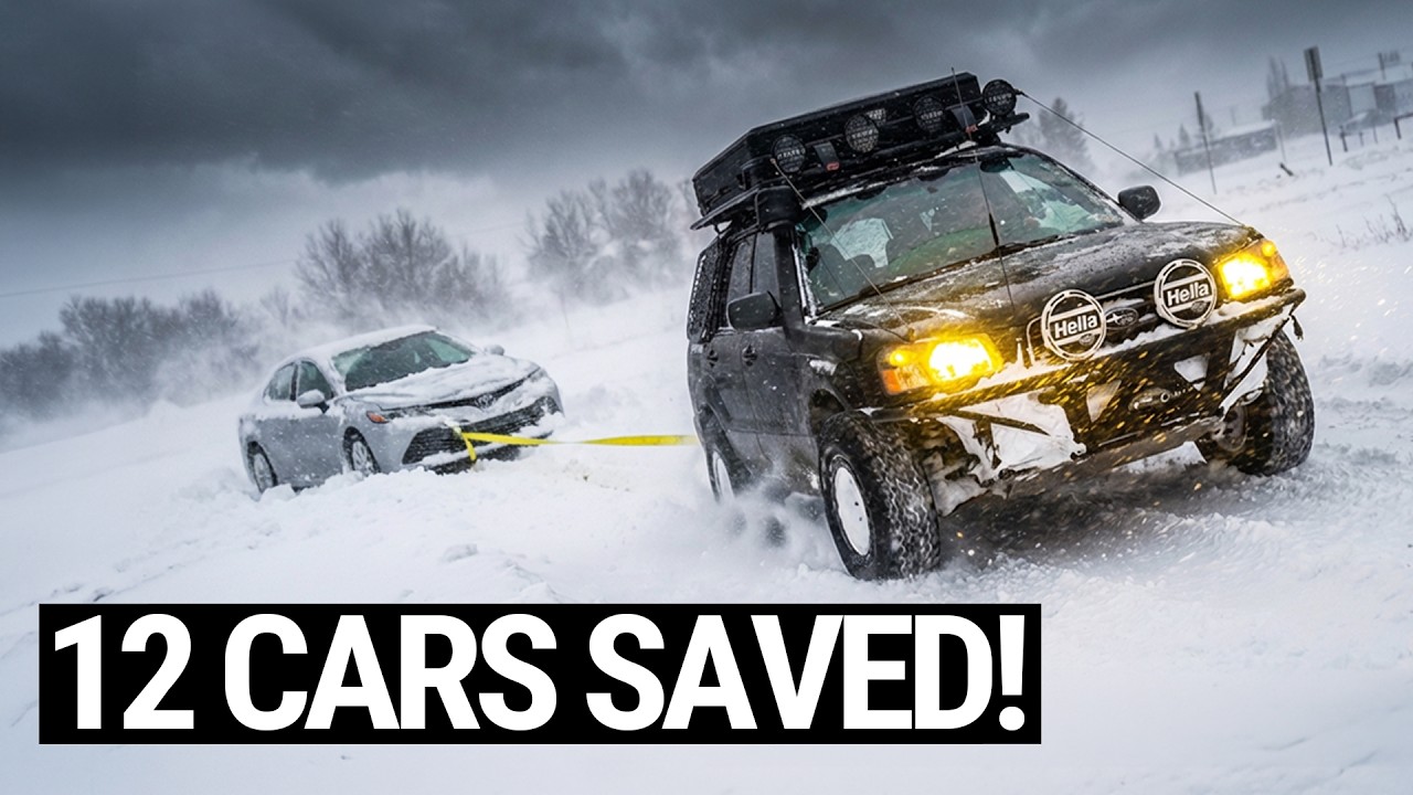 Subaru Forester vs. Winter Storm Warning (12 Cars Rescued!)