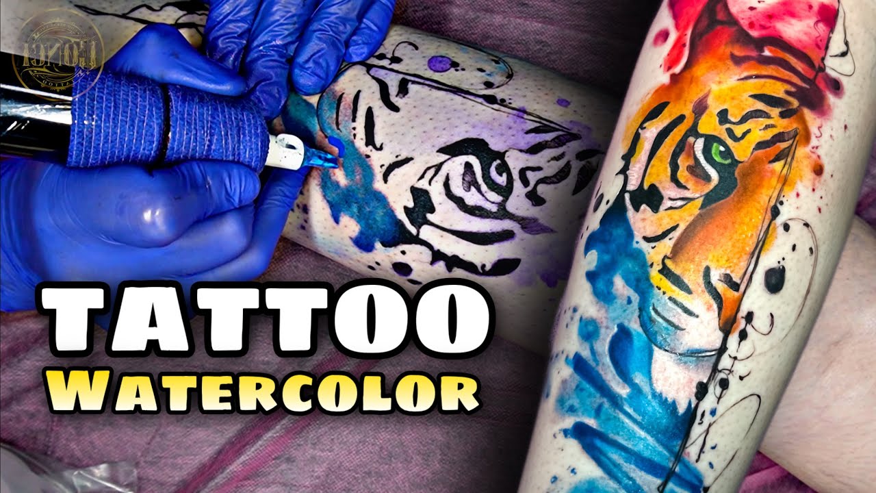 COMO FAZER TATTOO AQUARELA - HOW TO DO TATTOO WATERCOLOR!