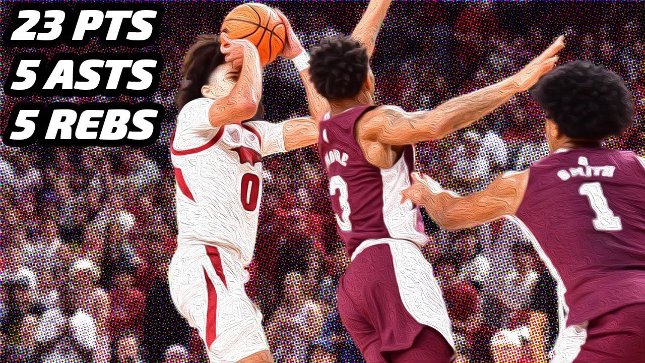 Anthony Black vs Mississippi St 2.11.23 | 23 pts (8-13 FG, 2-5 3pt, 5-6 FT), 5Ast 5Reb 3Stl 1Blk 4TO
