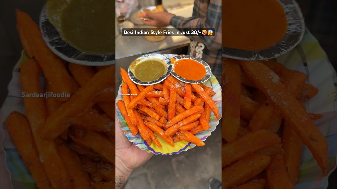 Desi Indian Fries in just 30/-🥵😱 #fries #friesrecipe #indianfood #foodblogger #streetfood #fries