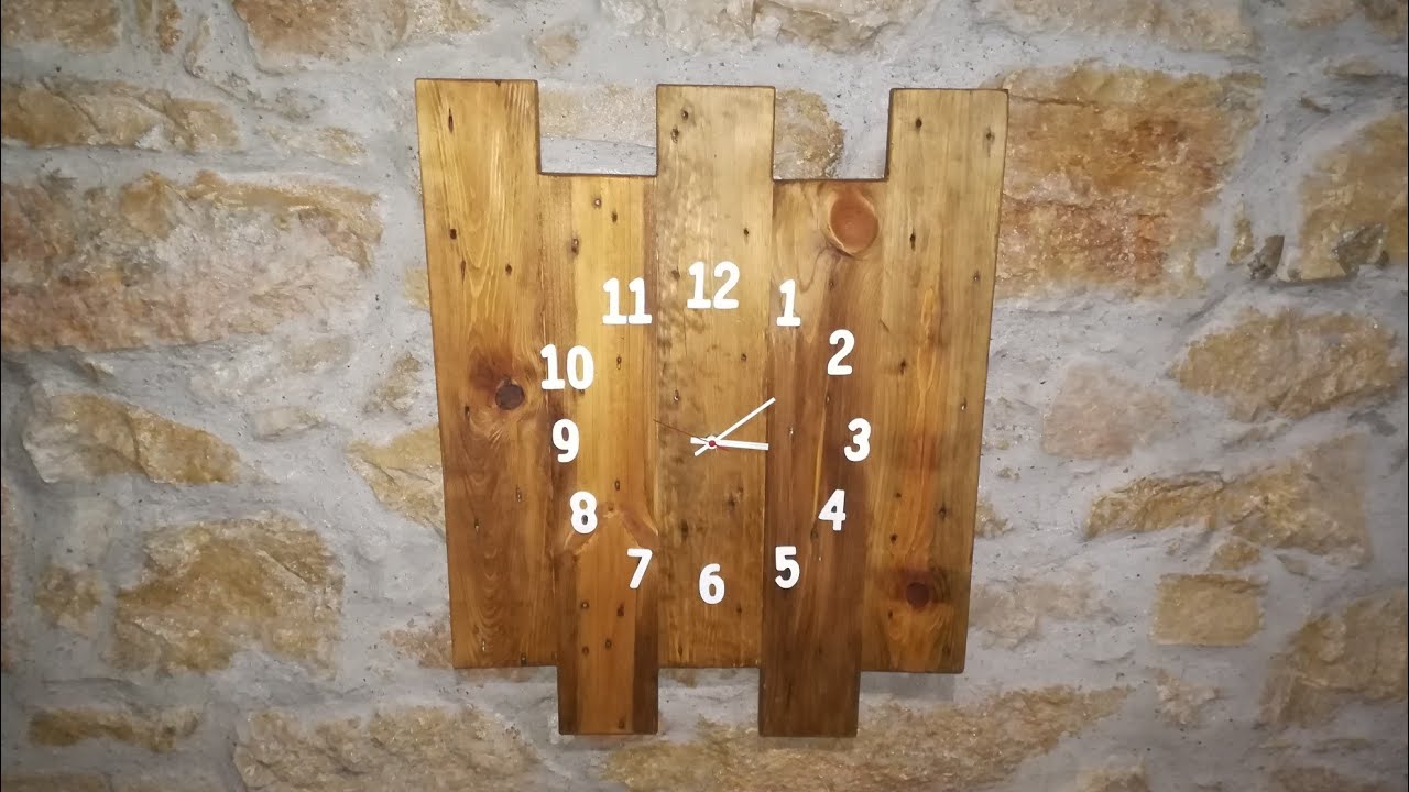 DIY# Pallet Wall Clock - Rel&oacute;gio de Parede de Pallet
