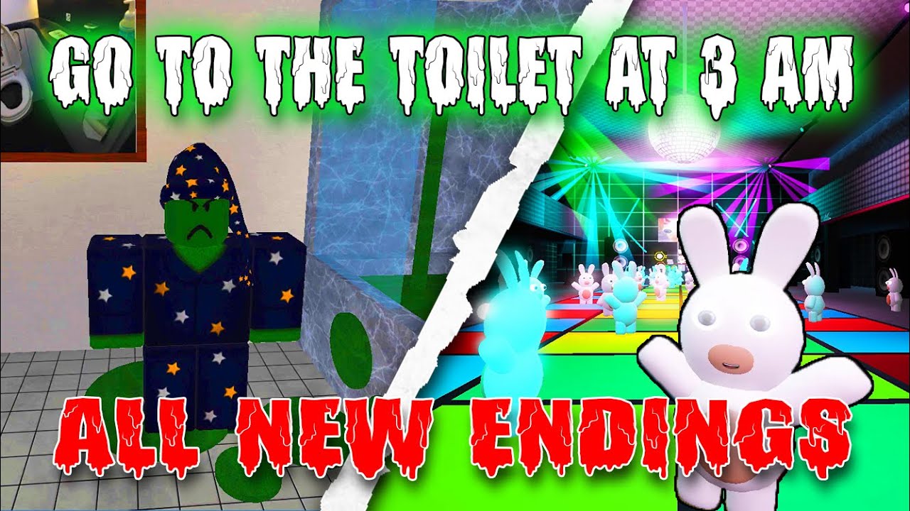 ALL NEW Endings -  Go To The Toilet At 3 AM [Roblox]