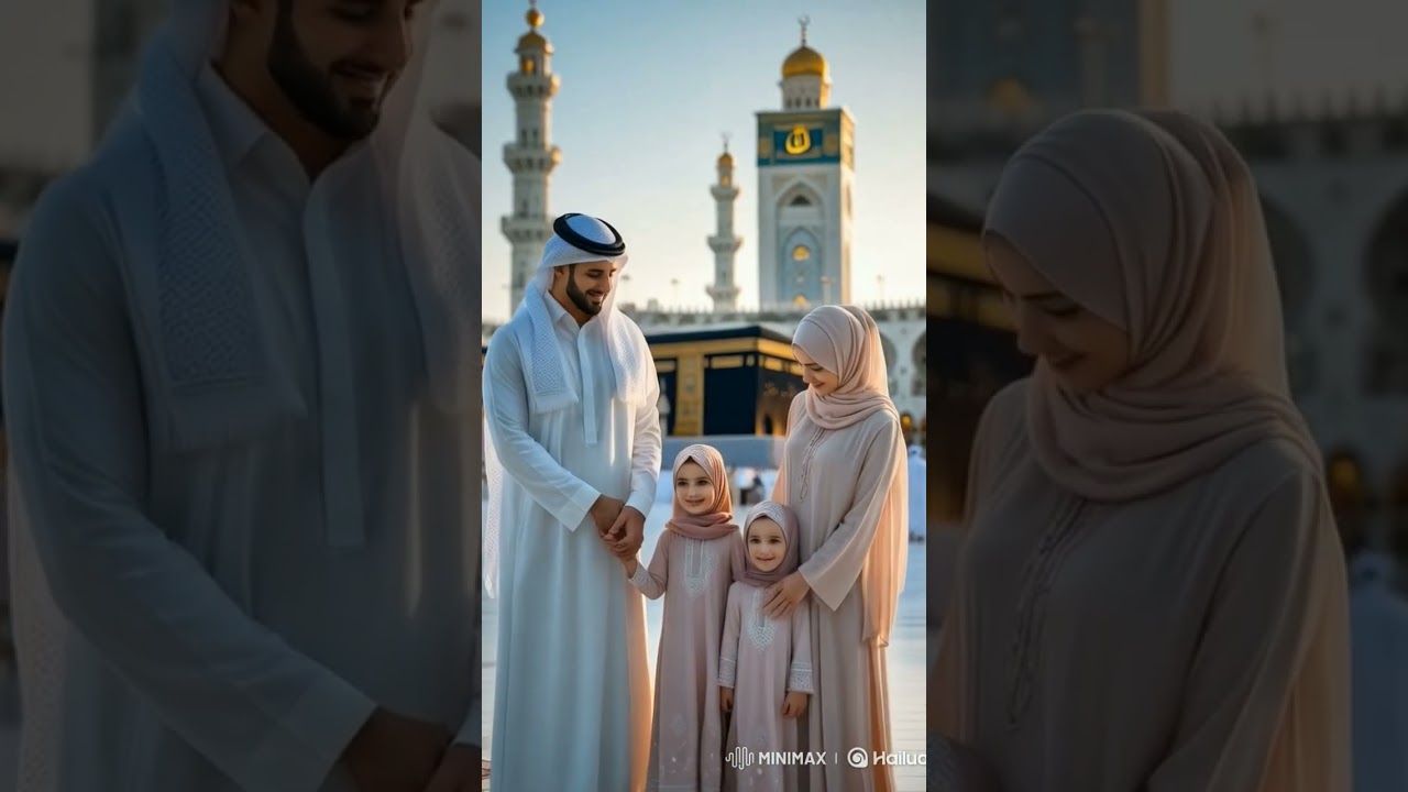 A Blessed Moment at the Kaaba 🕋  Muslim Family Love & Faith 💛 #shorts #shortsfeed #islamic